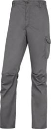 pantaloni "panostrpa" colore grigio CE EN340 composizione 63% poliestere e 34% cotone g.240 mq., elastico in vita, pattina con cerniera, alloggiamento per ginocchiere, 5 tasche di cui 1 portametro.