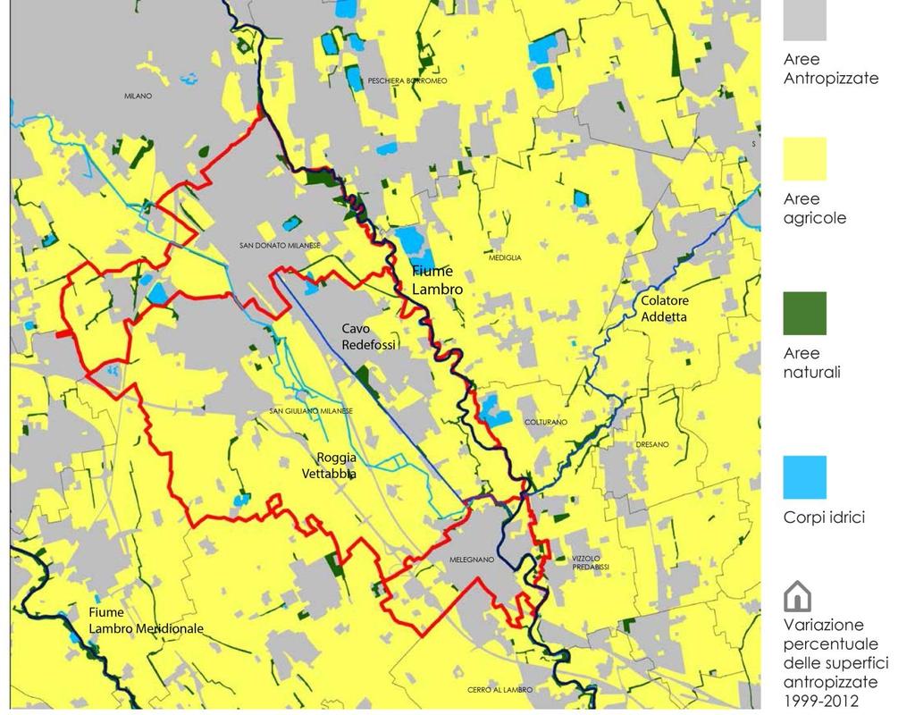 U S O D E L S U O L O elevati livelli di urbanizzazione fortemente condizionato dalla vicinanza a Milano arterie stradali