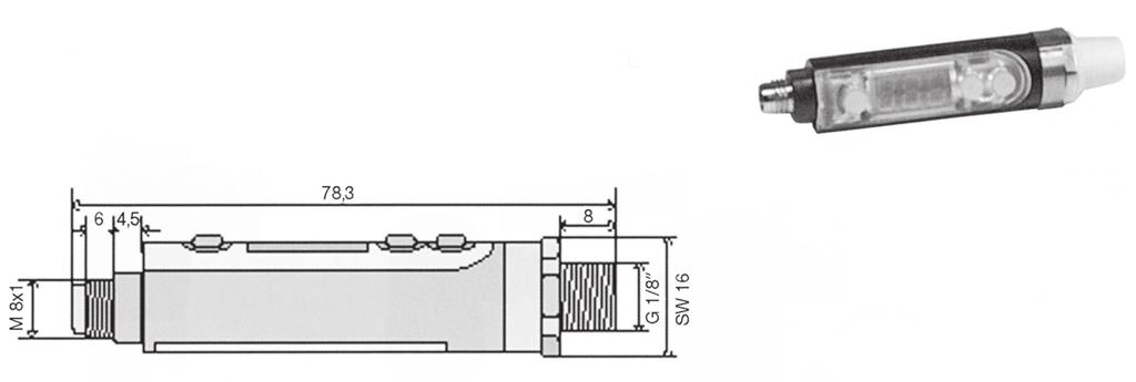 Serie 18-HVS-PE-505 Pressostato elettronico G1/8 AG e M5 (10/32 UNF) IG Allocazione connessione Connessioni Connessione POLO Alimentazione + 1 Alimentazione - 3 Erogazione regolabile 1 4 Erogazione