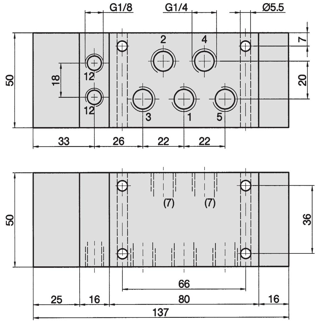 Comando bimanuale 3/2- e 5/2-vie, G 1/8 G 1/4, 280 Nl/min 1300 Nl/min (0.285 Cv 1.