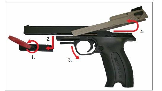 4.3. Sparare Le armi possono sparare solo nei poligoni abilitati. Rispettate sempre i regolamenti del campo di tiro e seguite le istruzioni dei supervisori. 1.