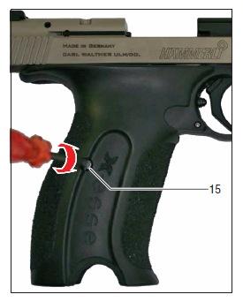 ATTENZIONE Mai impugnare l arma in modo che possa mettere a rischio la vostra o l altrui sicurezza. 3.3.4.Impugnatura L impugnatura della Xesse è costituita da due guancette in plastica.