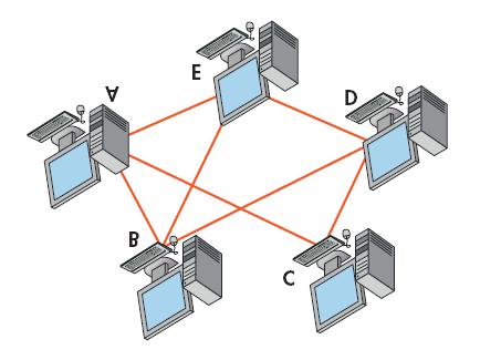 Topologia Gli host sono collegati tra loro secondo una topologia a rete (reticolare) Tipi di collegamento Oltre che dalle tradizionali linee telefoniche, la connessione tra i vari host è garantita da