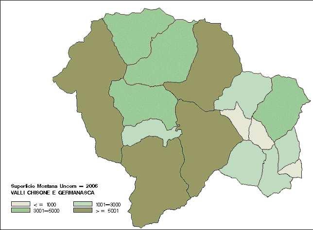 Fig. 5 mappa statistica Comunità Montana/Comune Risultati Dal momento che lo strumento BDDM contiene un elenco molto vasto di informazioni utili a descrivere la realtà piemontese, con