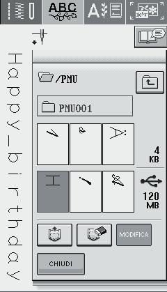 disegno desiderto. Inserire il supporto USB nel connettore! dell port USB dell mcchin (vedere pgin 120). Premere.