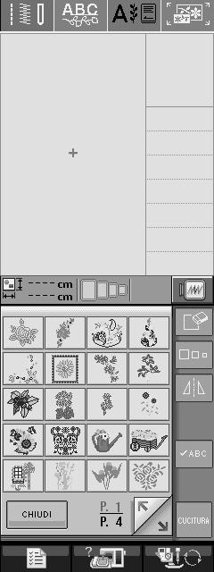SELEZIONE DEI DISEGNI Selezione di disegni d ricmo/ disegni decortivi trdizionli/ disegni con ordi/disegni punto croce/lfeto florele Premere per crere un immgine # speculre del disegno, come