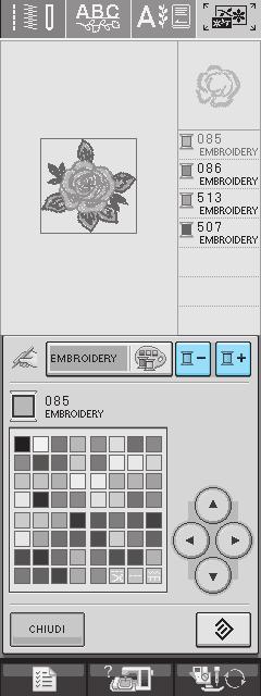 MODIFICA DEI DISEGNI & Ripetere i pssggi precedenti fino specificre tutti i colori del filo desiderti. * Per eliminre un colore specificto dll tell, premere. $ Premere.