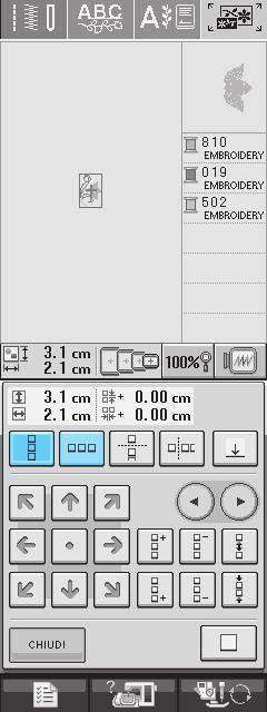 MODIFICA DEI DISEGNI # Selezionre l direzione in cui si desider ripetere il disegno. Regolre l spzitur del disegno ripetuto. % * Per umentre l spzitur, premere. * Per diminuire l spzitur, premere.