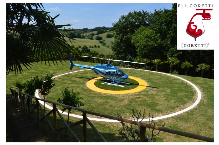 Tour in Elicottero: La cantina Goretti mette a disposizione l Elisuperficie privata collocata nel parco adiacente alla Torre Goretti, denominata Eli-Goretti.