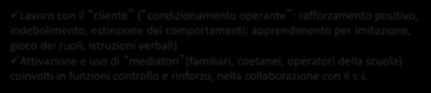 AZIONE DELL ASSISTENTE SOCIALE: Lavoro con il cliente ( condizionamento operante : rafforzamento