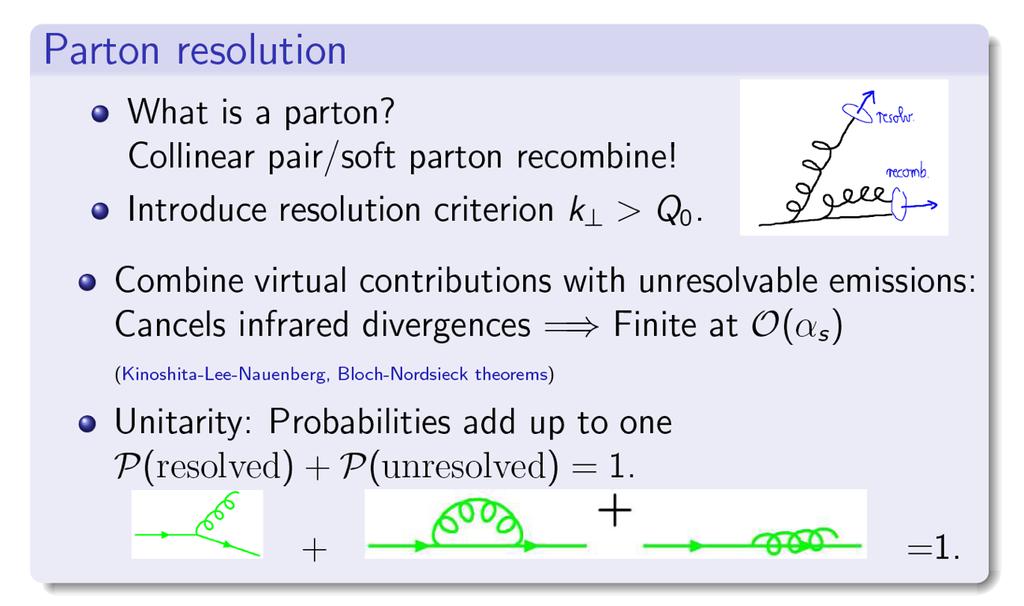 Soluzione al problema unresolved = cosi poco energetico o cosi vicino al partone iniziale che non e visibile da solo nelle misure sperimentali quindi ha senso