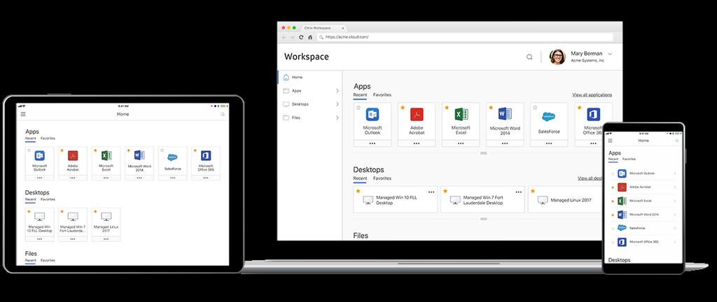 Offrire libertà di scelta dei dispositivi Un altro aspetto importante è che Citrix Workspace consente ai dipendenti di utilizzare le applicazioni e i dispositivi che preferiscono.