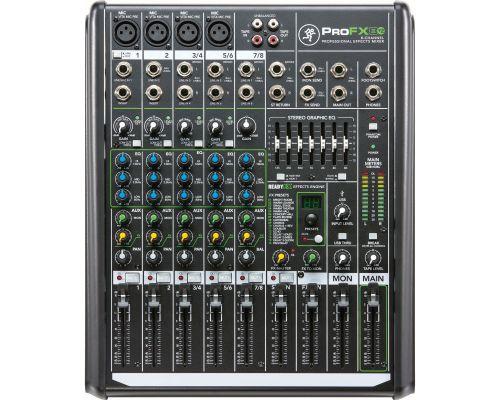 ProFX8v2 Mixer professionale a 8 canali con 4 preamplificatori microfonici Mita VITA lass-a. Processore ReadyFX con 16 effetti di alta qualità. Equalizzatore grafico a 7 bande.