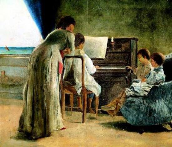 I Macchiaioli - Adriano Cecioni Lezione di piano 1866-1867 La vita in comune, fra la gente che si ama reciprocamente, corrisponde all ideale di felicità George Sand