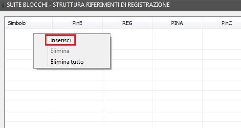 di registrazione Cliccare con il tasto