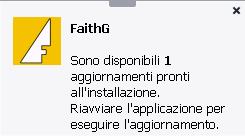 Quando sono disponibili aggiornamenti viene visualizzato in basso a destro il seguente