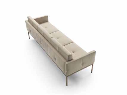 Tavolino TWIG 7TG104 cm 120x71x35h con base in metallo bronzo OPM17 e top in marmo Perfetto brown OPP10.