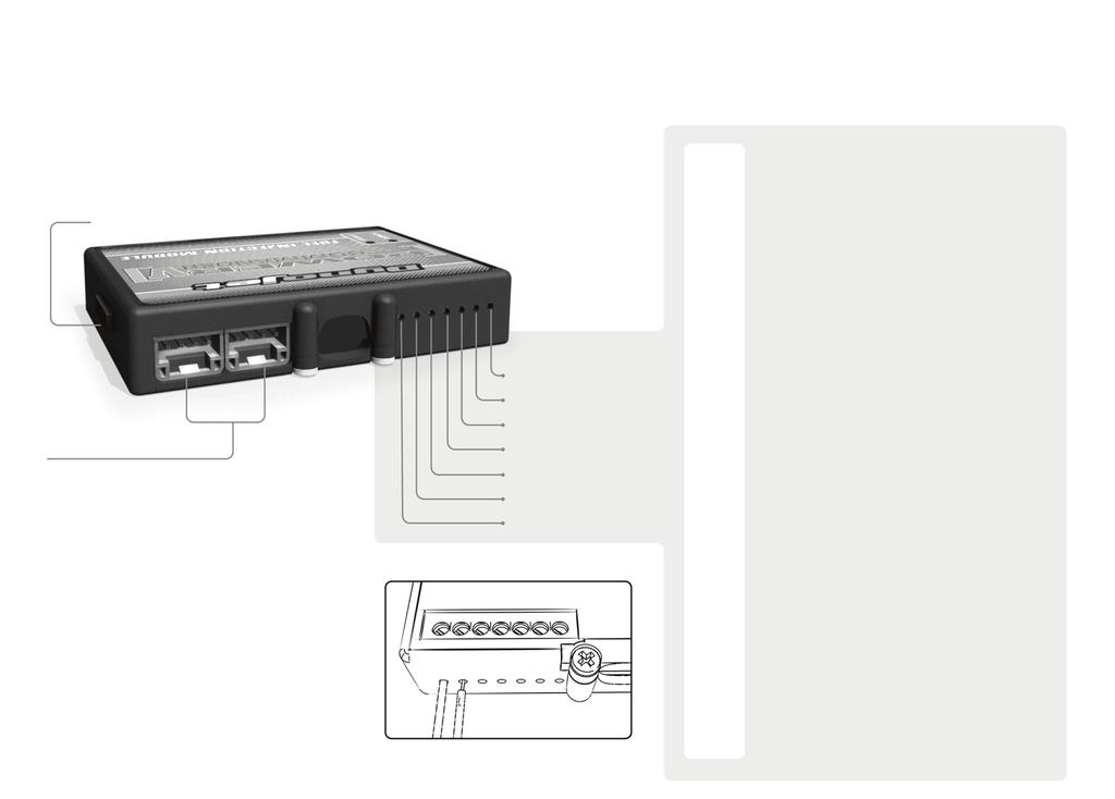 GUIDA AGLI INGRESSI PER ACCESSORI DEL POWER COMMANDER V COLLEGAMENTO ACCESSORI Connessione USB Mappa - Il PCV ha la capacità di memorizzare 2 mappe differenti.