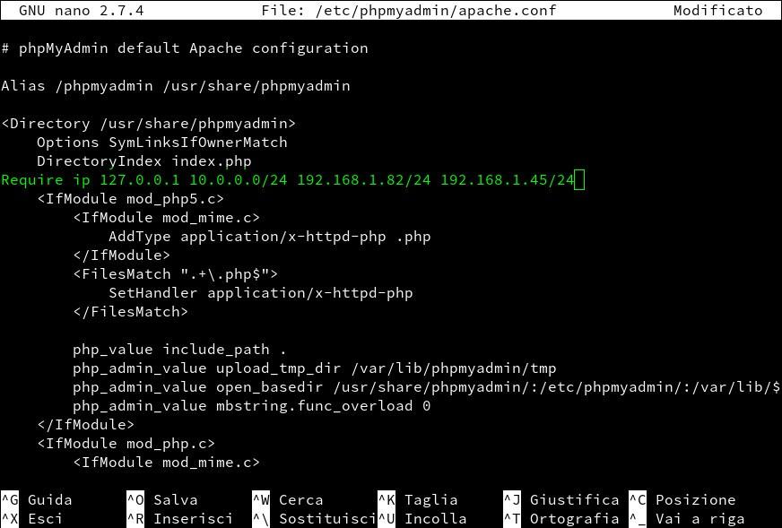 Ora riavviamo Apache2 systemctl restart apache2 Visitiamo il portale di PHPMyAdmin Nel browser digitare (in