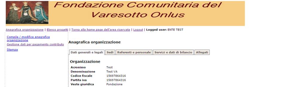 2. INSERIMENTO DEL PROGETTO Cliccate su ELENCO PROGETTI per visualizzare tutti i vostri progetti o per inserirne uno nuovo.