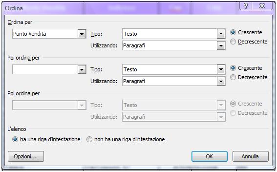 AM3 Elaborazione testi livello avanzato 23 AM3.1.5.6 Ordinare i dati per colonna singola, per più colonne, contemporaneamente.