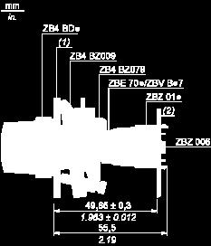 con ogni commutatore (ZB4 BD, ZB4 BJ, ZB4 BG ). I centri di fissaggio contrassegnati a e b sono diagonalmente opposti e devono allinearsi a quelli contrassegnati 4 e 5.