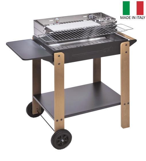 000333385 - BARBECUE A CARBONELLA "DUETTO" CON GRIGLIA E PIETRA -. Barbecue a carbone. Superficie di cottura: cm 60x40.