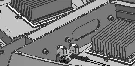 5). Fig. 5 Smontare la copertura superiore (F) del settore (G) svitando le 10 viti M5x12 TB (E) con una chiave a brugola di 3mm.