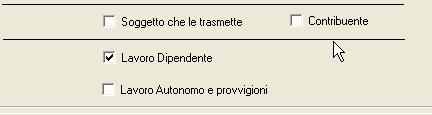 Di default il programma spunta in automatico la casella relativa a Lavoro dipendente, a