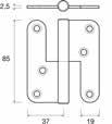 Verso mm UM 045551 DX H110 x L49/5 PZ 0455511 SX H110 x L49/5 PZ CERNIERE CERNIERE IN ACCIAIO INOX PER BOCCAPORTI E PORTELLI Cerniera Offset Bassa Cerniera a sbalzo basso in Acciaio Inox