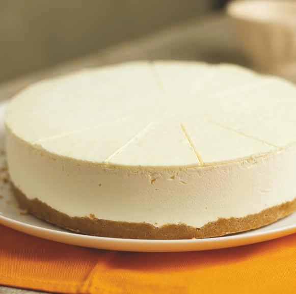 Delicata crema al formaggio su una croccante base al biscotto