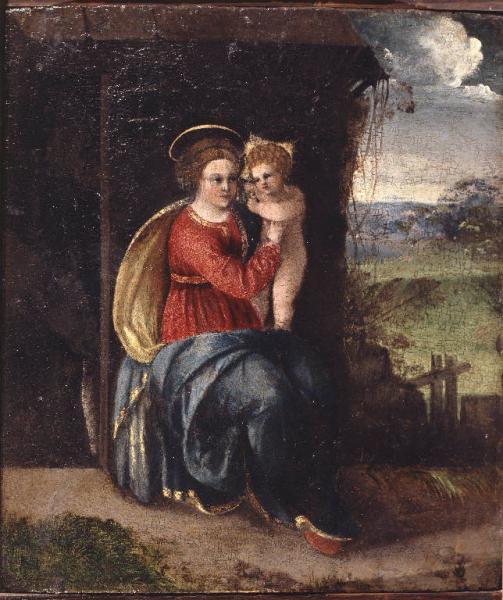 Madonna con Bambino in un paesaggio Luteri Battista detto Battista Dossi (bottega) Link risorsa: http://www.