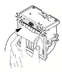 chiudere lo sportello Controllare che il Leed di stto 2 sia illuminato Tipo carta: - carta termica larghezza 57 mm lunghezza rotolo 30 m - carta termica autoadesiva larghezza