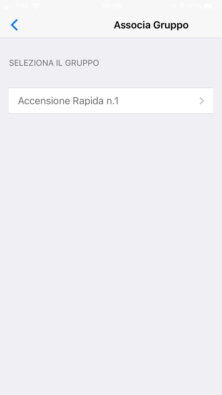 1 Una volta completata l associazione, nella homepage Luci si vedrà solo il gruppo creato unito e sarà possibile gestirlo.