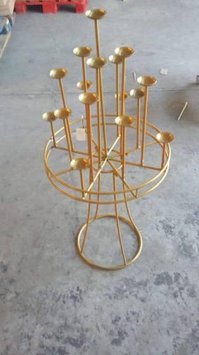 FORO H 60 CM D 30 CM N 137 CANDELABRO ORO A CANNE D'ORGANO H