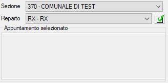 Di fianco al calendario, si ha un altro menù in cui si può vedere la Sezione e, in fondo alla barra del Reparto, c è il baffetto per rendere quella scelta come default.