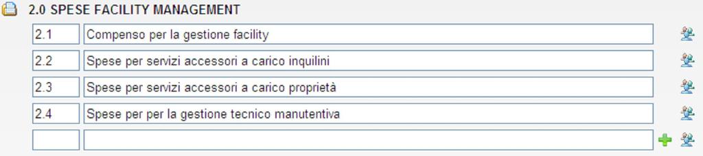 I codici e le descrizioni standard non possono essere modificate o eliminate.