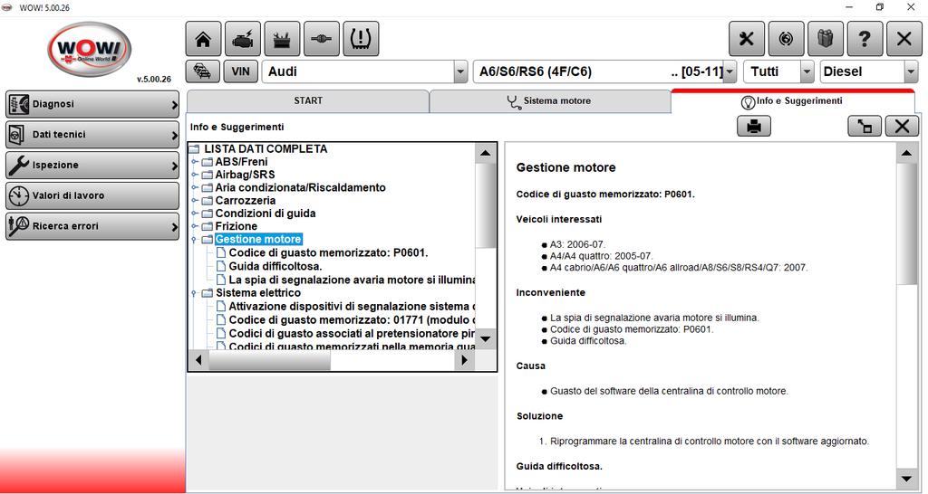 trovare informazioni sul codice