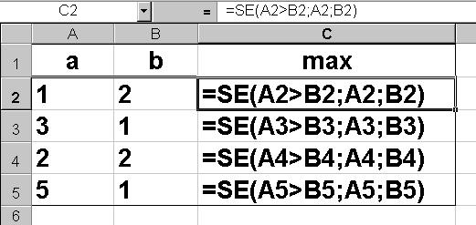 =SE(A2>B2;A2;B2) La formula è copiata in C3:C5 ESEMPIO Calcolo dell imposizione fiscale
