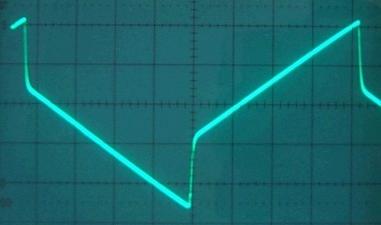 Il condensatore si carica a corrente costante (andamento lineare della tensione Vy) fino al superamento della soglia Vt del comparatore collegato al morsetto di destra (commutazione A in figura).