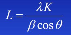 Tramite XRD è possibile avere informazione sulle dimensioni dei cristalliti. I cristalliti sono domini all interno del cristallo che presentano un perfetto ordine cristallografico.