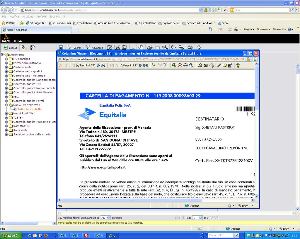 Visualizzazione documento: Stampa Ridimensionare il documento Spostarsi nel documento (Pg-up Pg-down) Documento precedente o