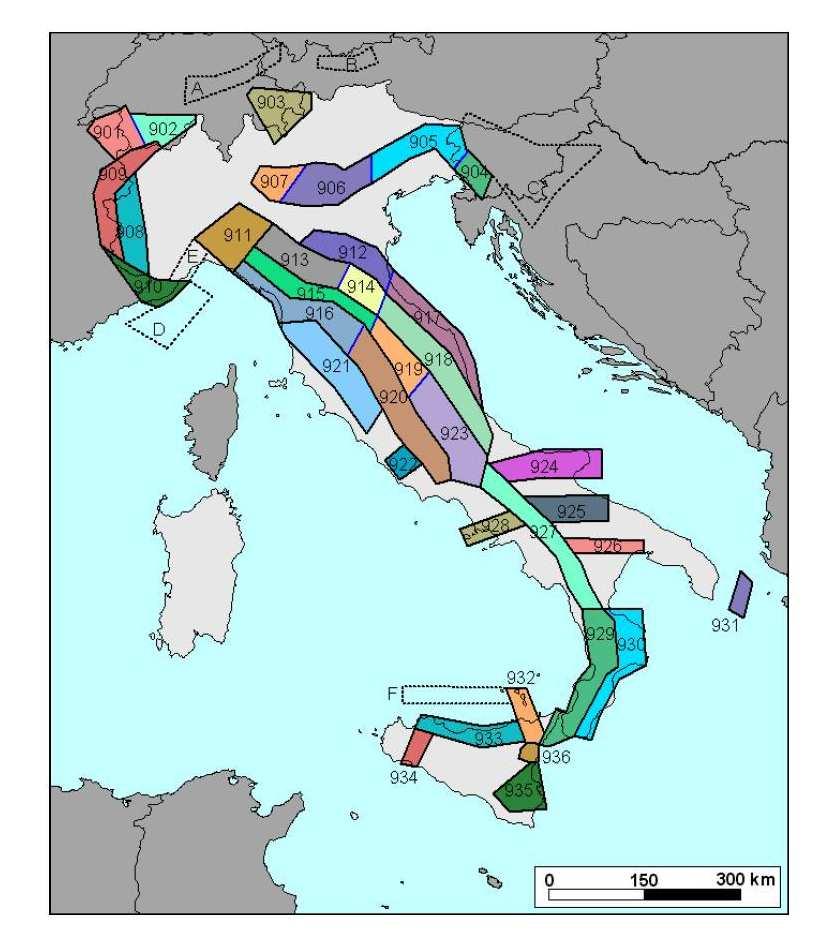 Figura 2 Zonazione sismogenetica del territorio italiano, ZS9