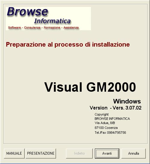 GM2000 GUIDA ALL INSTALLAZIONE 1 16/03/08 INSTALLAZIONE DI GM2000 Inserire il CD di GM2000