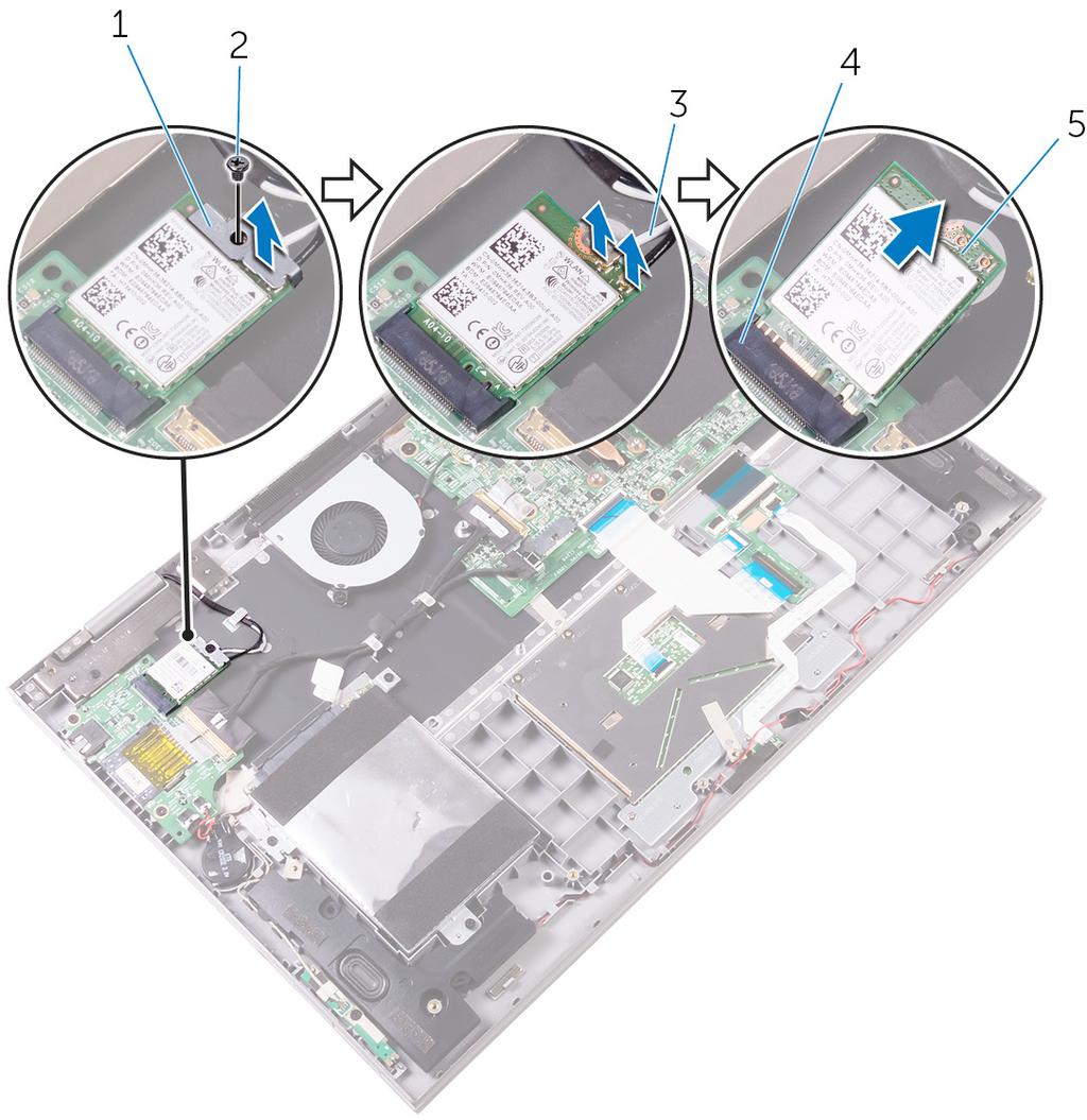 3 Far scorrere e rimuovere la scheda per reti senza fili dal relativo slot. Figura 12.