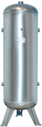 SERBATOI IN ACCIAIO INOX VERTICALI MATERIALE: ACCIAIO INOSSIDABILE AISI 304/36L FLUIDO CONTENUTO: ARIA COMPRESSA / AZOTO / ARIA COMPRESSA E ACQUA (GRUPPO 2) TRATTAMENTO: TRATTAMENTO INTERNO ED