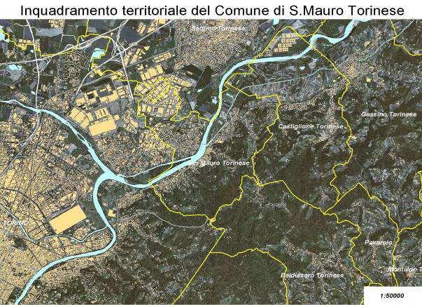 1.4 Inquadramento territoriale del Comune di San Mauro Torinese Torino Figura 22 - Inquadramento territoriale del Comune di San Mauro Torinese Evoluzione delle popolazione residente 19.5 19. 2.297.