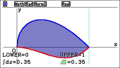 digita l per confermare. A questo punto la calcolatrice evidenzia la regione S e calcola la sua area. Quindi S = 0,35 m 5 e si ha Φ A = B S = (2,0 0 45 T) (0,35 m 5 ) = 7,0 0 49 Wb Punto 4 4.