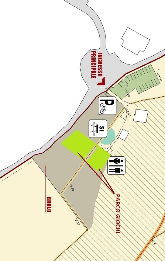 Area indicativa di localizzazione del Parco Giochi in Colonia Bedin Aldighieri su