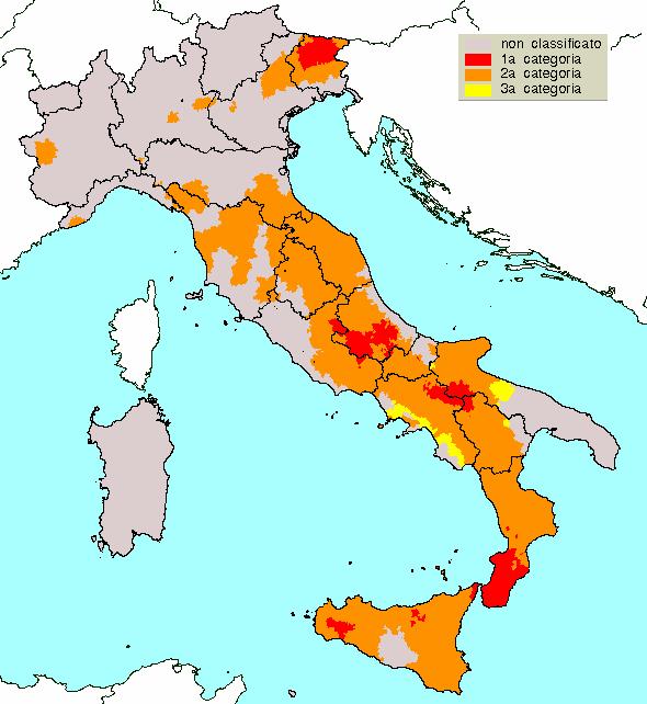 Classificazione sismica, anni 80 Dopo il terremoto del Friuli (1976) parte il Progetto